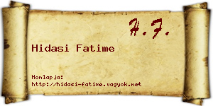 Hidasi Fatime névjegykártya